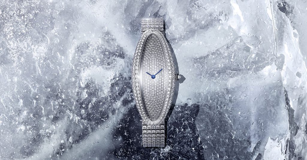 表壳至表盘铺镶璀璨钻石的Baignoire Allongée腕表